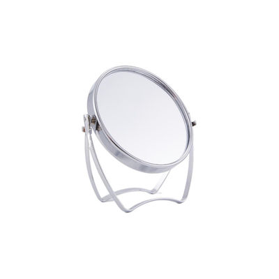 Silver PU Leather LED Cosmetic Table Top Mirror con funzione rotabile