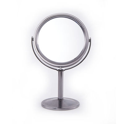 Specchio rotondo in argento cosmetico con disegno regolabile