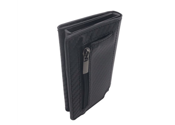 Supporto di cuoio di Wallet Rectangle Card dell'organizzatore della carta di credito dell'unità di elaborazione RFID del carbonio