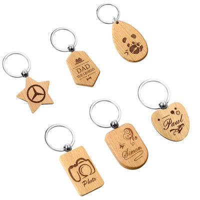 Keychains di legno personale con il nome ha personalizzato l'anello portachiavi rotondo della sublimazione