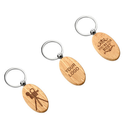 Keychains di legno personale con il nome ha personalizzato l'anello portachiavi rotondo della sublimazione