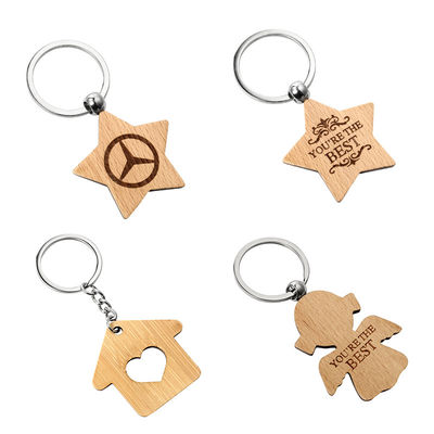 Keychains di legno personale con il nome ha personalizzato l'anello portachiavi rotondo della sublimazione