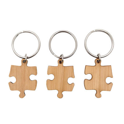 Catena chiave di corrispondenza di legno di bambù di puzzle che incide stampa UV