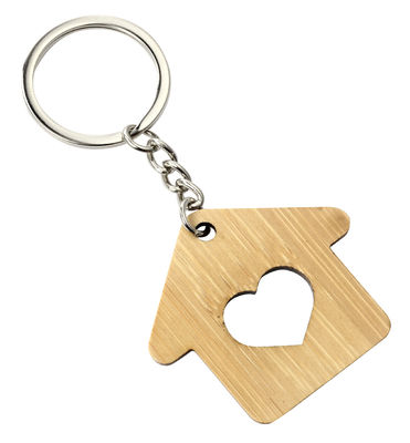 Catena chiave Ring Metal Pendant Bag Gift della Camera di legno naturale