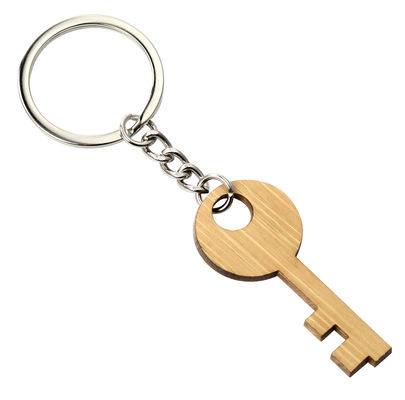 Lo spazio in bianco di legno su ordinazione dell'incisione della catena chiave ha personalizzato la progettazione di DIY