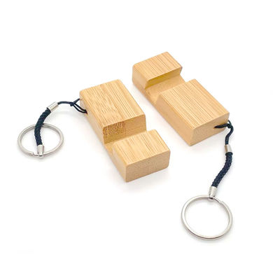 Stampa UV funzionale di legno fatta a mano della catena chiave del supporto del telefono multi