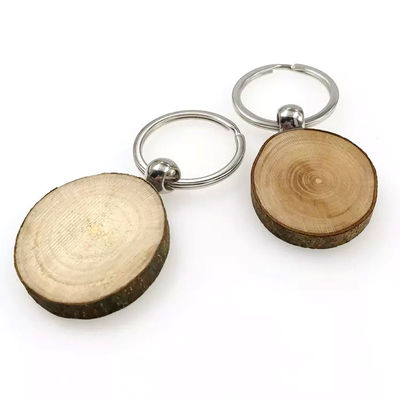 Catena chiave semplice Handcrafted di legno rotondo che incide Eco naturale amichevole e rustico