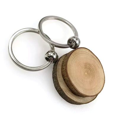 Catena chiave semplice Handcrafted di legno rotondo che incide Eco naturale amichevole e rustico