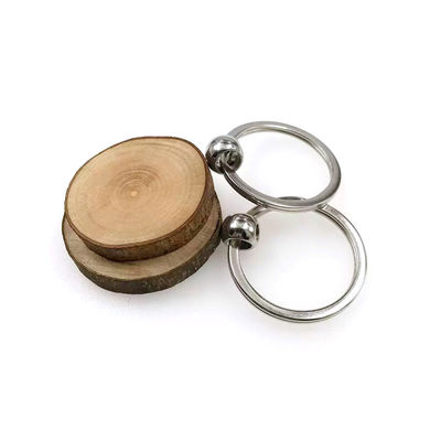 Catena chiave semplice Handcrafted di legno rotondo che incide Eco naturale amichevole e rustico