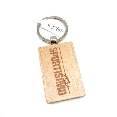 Portachiavi in legno naturale con disegno personalizzato