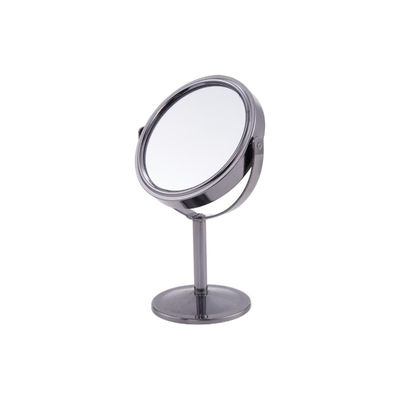 Elegante specchio da tavolo in pelle in argento PU con ingrandimento 2X