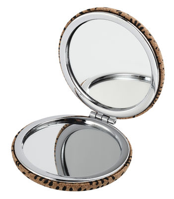 Specchio di tasca in PU cosmetico personalizzato con ingrandimento 1x/2x