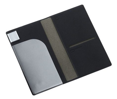 Modello di tessuto personalizzato in pelle PU Porta passaporto di viaggio resistente all'acqua 4 slot di carte finestra di identificazione