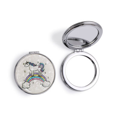 Specchio di tasca pieghevole con pelle PU personalizzabile