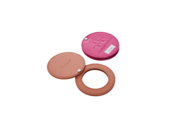 Specchio di cuoio della borsa dell'unità di elaborazione dello specchietto cosmetico rotabile piccolo