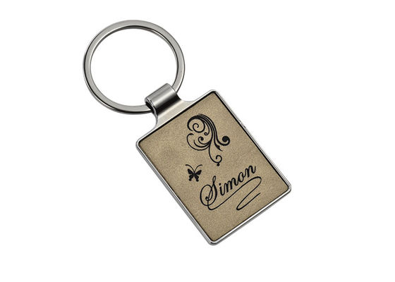 Chiave rosa 4mm Ring Advertising di Logo Leather Key Chains 55mm dell'incisione laser