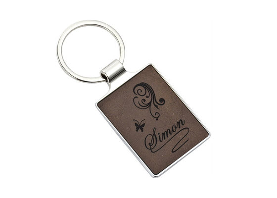 Chiave rosa 4mm Ring Advertising di Logo Leather Key Chains 55mm dell'incisione laser