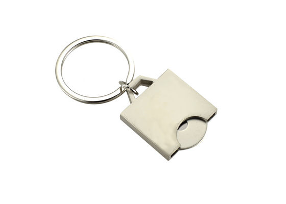 Anello portachiavi simbolico a catena chiave del carrello di acquisto del quadrato del supporto del metallo dell'incisione laser