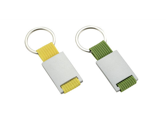 Metallo a catena chiave ritrattabile Logo Zinc Alloy Green Yellow della tela luminosa