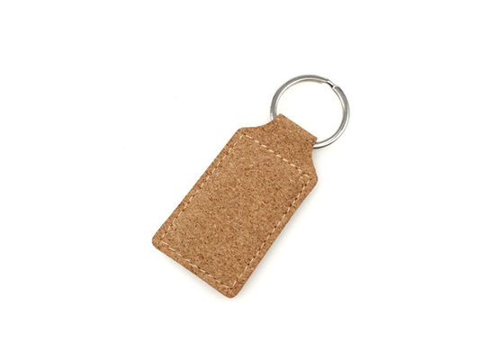 Cork Engraved Leather Keychain