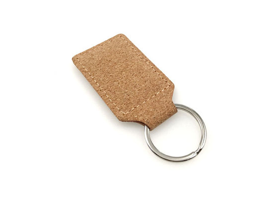 Cork Engraved Leather Keychain