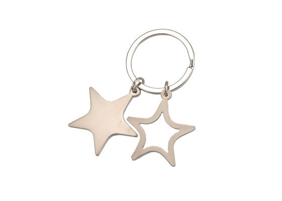 Stampa UV a catena chiave del supporto di Rose Gold Car Key Ring del supporto del metallo a forma di stella