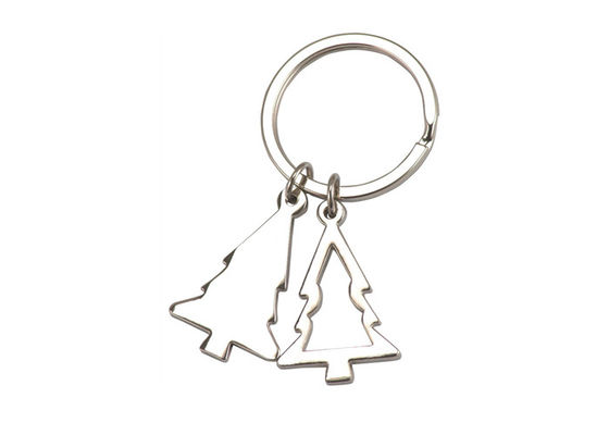 L'anello portachiavi a catena chiave a incisione laser del regalo del ricordo dell'albero della piccola automobile argenta in lega di zinco