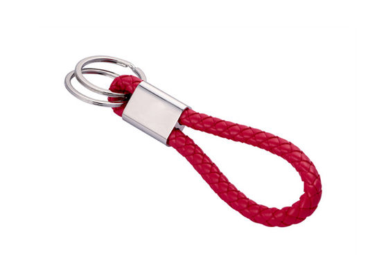 l'unità di elaborazione di 10mm ha intrecciato le catene chiave di cuoio che incidono Logo Car Key Ring Holder