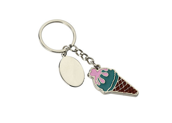 La catena chiave del metallo sveglio di Pantone smalta la catena chiave spessa del gelato dell'automobile di 3mm in lega di zinco