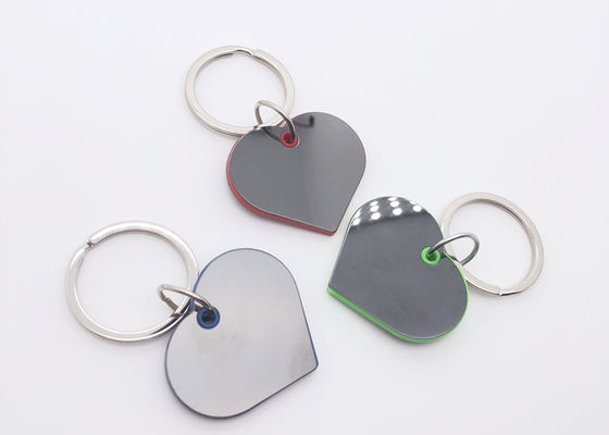 Catena chiave della plastica del metallo di nichelatura di Ring Heart Shape 4.2mm di chiave del ferro