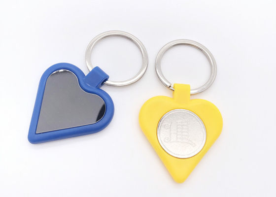 Portachiavi a anello svegli nichelati di plastica di forma del cuore della Catena chiave 35mm del metallo