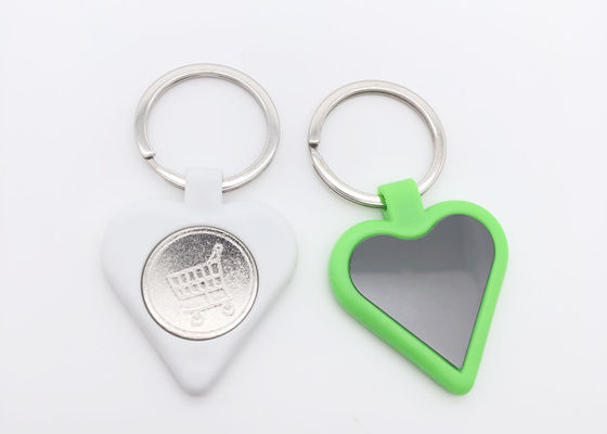 Portachiavi a anello svegli nichelati di plastica di forma del cuore della Catena chiave 35mm del metallo