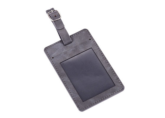 Regalo di cuoio del ricordo dell'etichetta dei bagagli dell'unità di elaborazione di Grey Genuine Leather Tag Rectangle