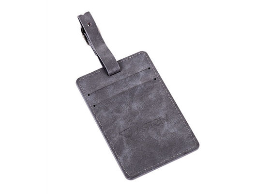 Regalo di cuoio del ricordo dell'etichetta dei bagagli dell'unità di elaborazione di Grey Genuine Leather Tag Rectangle