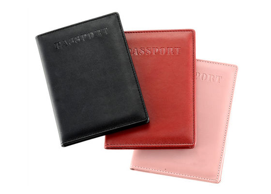 Il supporto solido del passaporto di viaggio di rettangolo ha personalizzato Logo Pu Leather Passport Holder