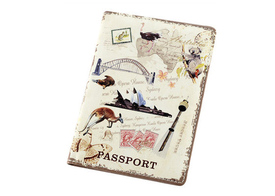 Viaggio che stampa la copertura Logo Personalised Passport Wallet impresso cuoio del passaporto dell'unità di elaborazione