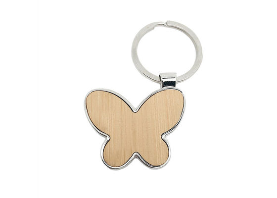 Materiale di bambù in lega di zinco amichevole sveglio di Keychains Eco della farfalla piccolo