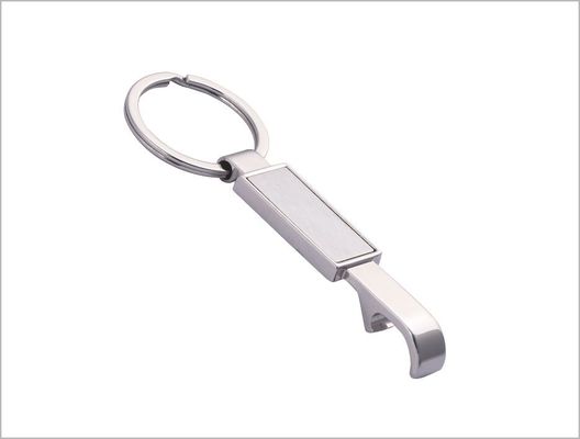 Rettangolo a catena chiave delle apribottiglie di cuoio del metallo dell'unità di elaborazione di Laserable con l'anello portachiavi