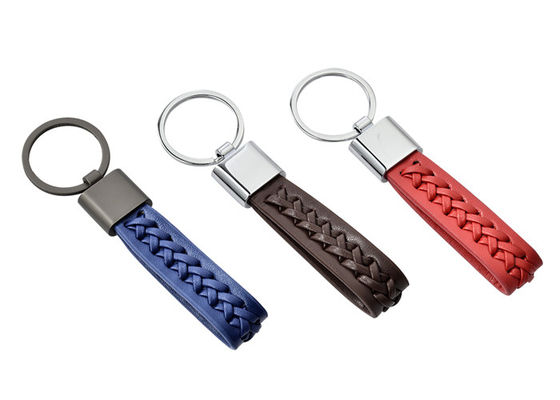 Catene di chiave di cuoio in lega di zinco dell'unità di elaborazione Lanyard Braided Rope Keychain tessuto