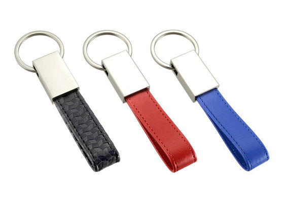 Catene di chiave di cuoio dell'unità di elaborazione Logo Mini Key Holder Leather Strap inciso in lega di zinco