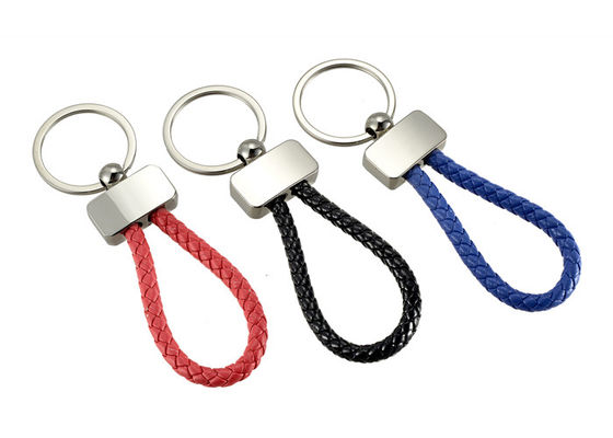 Portiere su ordinazione promozionale dell'anello portachiavi del metallo delle catene di chiave della cinghia di cuoio dell'unità di elaborazione del tessuto