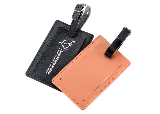Prezzo buono L'etichetta di cuoio dei bagagli di viaggio dell'unità di elaborazione ha personalizzato la serigrafia Logo Baggage Tag in linea