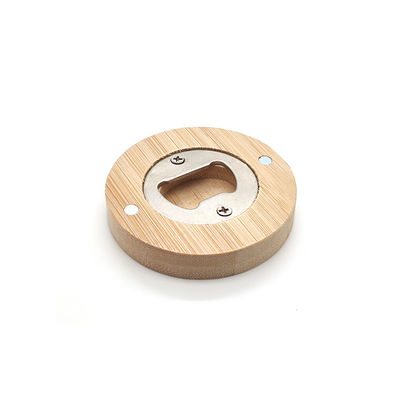 Prezzo buono Apribottiglie di bambù magnetiche del metallo - magnete di legno rotondo del frigorifero in linea