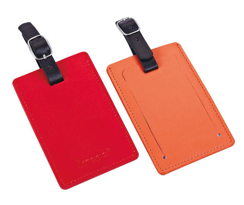 Prezzo buono Tag di bagaglio in alluminio in PU personalizzato per viaggiatori Informazioni di contatto personalizzate Forma rettangolare in linea