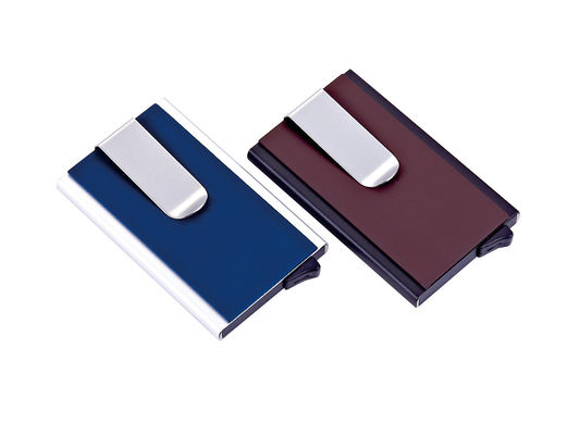 Prezzo buono RFID bloccante PU Aluminum Card Holder con 8-10 carte Capacità per l'organizzazione sicura in linea