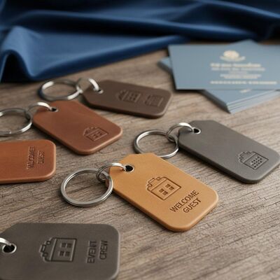 Prezzo buono Portachiavi porta chiavi in pelle Tag chiavi in pelle personalizzate Adatte per l'industria dell'ospitalità e per gli organizzatori di eventi in linea