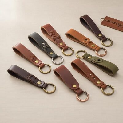 Prezzo buono Chiavi Organizzazione e decorazione Portachiavi in pelle Chiusura a anello diviso Tipo indiano in linea