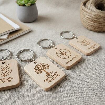Prezzo buono Portachiavi in legno ecologici incisione taglia standard disegni personalizzati perfetto regalo per campagne e regali ai clienti in linea
