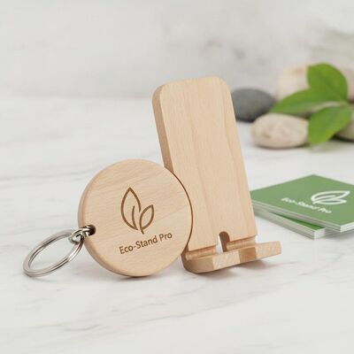 Prezzo buono Portachiavi in legno eco-compatibile con incisione che fornisce una finitura liscia Portachiavi in legno resistenti per telefono Ideale per il branding aziendale in linea