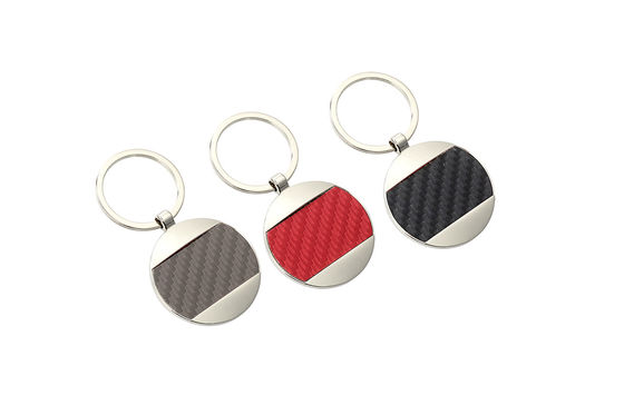 Portiere di cuoio nero rosso delle Catene di chiave del cuoio della fibra del carbonio 5mm Pantone